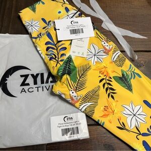 Zyia Active Yellow Floral Leggings